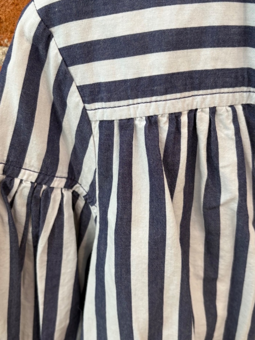 by Anthropologie Darcey Popover Striped Swing Top 100% Cotton Striped Top Size M - Picture 3 of 7